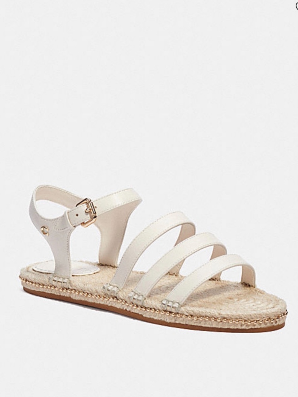Coach White Strappy Espadrille Sandals - Women